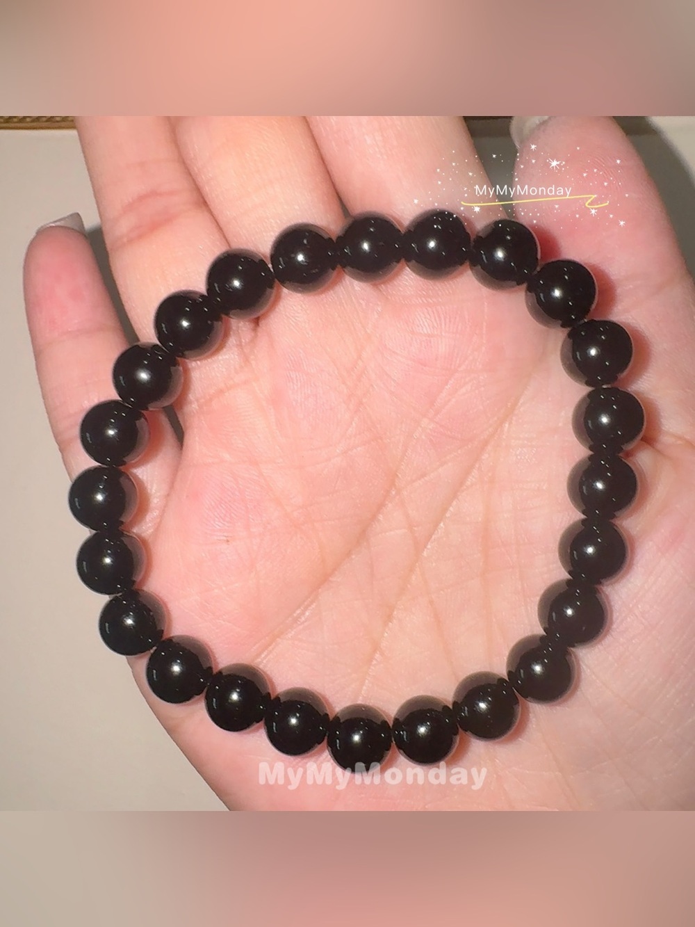 Black Obsidian Bracelet 8mm - Picture 2 of 5